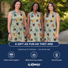 Friends in matching Women's Handle Hijinks Custom Face V-Neck Dress — a group gift photo