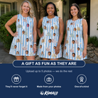 Friends in matching Women's Spinner Spritz Custom Face Tank Dress — a group gift photo