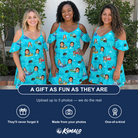 Friends in matching Women's Skiff Happens Custom Face Off-Shoulder Dress — a group gift photo