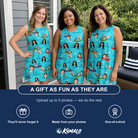 Friends in matching Women's Skiff Happens Custom Face Tank Dress — a group gift photo