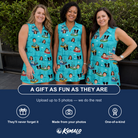 Friends in matching Women's Skiff Happens Custom Face V-Neck Dress — a group gift photo