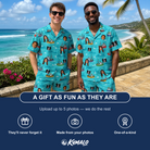 Friends in matching Men's Skiff Happens Custom Face Shirt & Shorts Set — a group gift photo