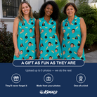Friends in matching Women's Casting Call Custom Face V-Neck Dress — a group gift photo