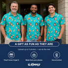 Friends in matching Men's Casting Call Custom Face Polo Shirt — a group gift photo