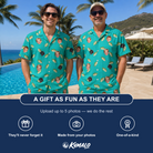 Friends in matching Men's Casting Call Custom Face Shirt & Shorts Set — a group gift photo