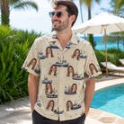 Real-life photo of someone wearing Men's Mini Mariners Custom Face Hawaiian Shirt — custom faces printed all-over