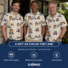 Friends in matching Men's Mini Mariners Custom Face Polo Shirt — a group gift photo