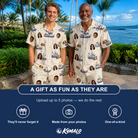 Friends in matching Men's Mini Mariners Custom Face Shirt & Shorts Set — a group gift photo