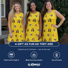 Friends in matching Women's Cavendish Capers Custom Face Tank Dress — a group gift photo