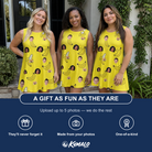 Friends in matching Women's Yellow Yodel Custom Face Tank Dress — a group gift photo