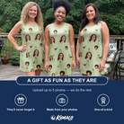 Friends in matching Women's Pyrus Pizzazz Custom Face Tank Dress — a group gift photo