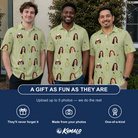 Friends in matching Men's Pyrus Pizzazz Custom Face Polo Shirt — a group gift photo