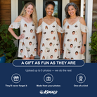 Friends in matching Women's Mandarin Moxie Custom Face Off-Shoulder Dress — a group gift photo