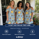 Friends in matching Women's Zesty Zigzags Custom Face Off-Shoulder Dress — a group gift photo