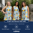 Friends in matching Women's Zesty Zigzags Custom Face Tank Dress — a group gift photo