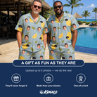 Friends in matching Men's Zesty Zigzags Custom Face Shirt & Shorts Set — a group gift photo
