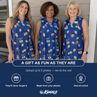 Friends in matching Women's Lemon Lilt Custom Face V-Neck Dress — a group gift photo