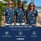 Friends in matching Women's Lemon Lilt Custom Face Hawaiian Shirt — a group gift photo