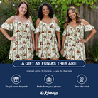Friends in matching Women's Reed Revival Custom Face Off-Shoulder Dress — a group gift photo