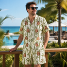 Real-life photo of someone wearing Men's Reed Revival Custom Face Shirt & Shorts Set — custom faces printed all-over