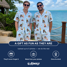 Friends in matching Men's Mai Tai Memories Custom Face Shirt & Shorts Set — a group gift photo