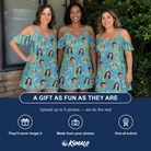 Friends in matching Women's Cane Cabaret Custom Face Off-Shoulder Dress — a group gift photo