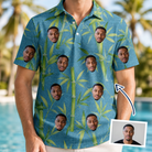 Man wearing Men's Cane Cabaret Custom Face Polo Shirt — custom faces printed all-over