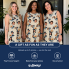 Friends in matching Women's Vinyl Vista Custom Face Tank Dress — a group gift photo