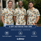 Friends in matching Men's Vinyl Vista Custom Face Polo Shirt — a group gift photo