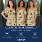Friends in matching Women's Cinder Calypso Custom Face Off-Shoulder Dress — a group gift photo
