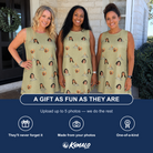 Friends in matching Women's Cinder Calypso Custom Face Tank Dress — a group gift photo