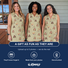 Friends in matching Women's Cinder Calypso Custom Face V-Neck Dress — a group gift photo