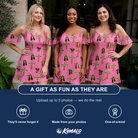 Friends in matching Women's Sepia Sojourn Custom Face Off-Shoulder Dress — a group gift photo