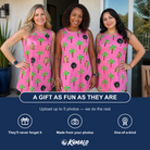 Friends in matching Women's Sepia Sojourn Custom Face Tank Dress — a group gift photo