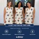 Friends in matching Women's Brazier Bohemia Custom Face V-Neck Dress — a group gift photo