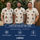 Friends in matching Men's Brazier Bohemia Custom Face Polo Shirt — a group gift photo