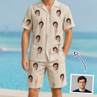 Man wearing Men's Brazier Bohemia Custom Face Shirt & Shorts Set — custom faces printed all-over