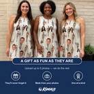 Friends in matching Women's Rattan Radiance Custom Face Tank Dress — a group gift photo