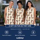 Friends in matching Women's Rattan Radiance Custom Face V-Neck Dress — a group gift photo