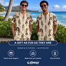 Friends in matching Men's Rattan Radiance Custom Face Shirt & Shorts Set — a group gift photo