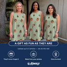Friends in matching Women's Flame Fête Custom Face Tank Dress — a group gift photo