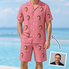 Man wearing Men's Tidal Trinkets Custom Face Shirt & Shorts Set — custom faces printed all-over