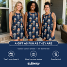 Friends in matching Women's Nettle Nebula Custom Face Tank Dress — a group gift photo