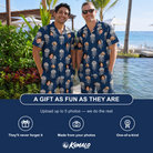 Friends in matching Men's Nettle Nebula Custom Face Shirt & Shorts Set — a group gift photo