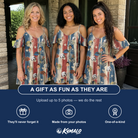 Friends in matching Women's Fishful Thinking Custom Face Off-Shoulder Dress — a group gift photo