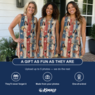 Friends in matching Women's Fishful Thinking Custom Face V-Neck Dress — a group gift photo