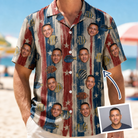 Man wearing Men's Fishful Thinking Custom Face Hawaiian Shirt — custom faces printed all-over