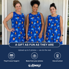 Friends in matching Women's Porpoise Party Custom Face Tank Dress — a group gift photo