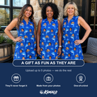 Friends in matching Women's Porpoise Party Custom Face V-Neck Dress — a group gift photo