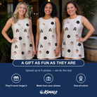 Friends in matching Women's Aster Drift Custom Face Tank Dress — a group gift photo